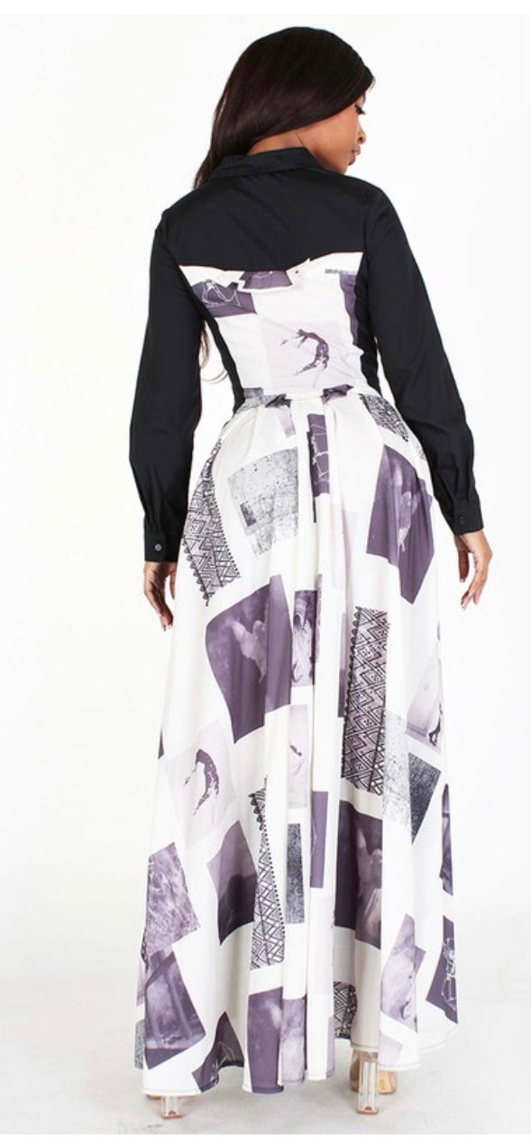 NIKKI 2 TONE MAXI DRESS