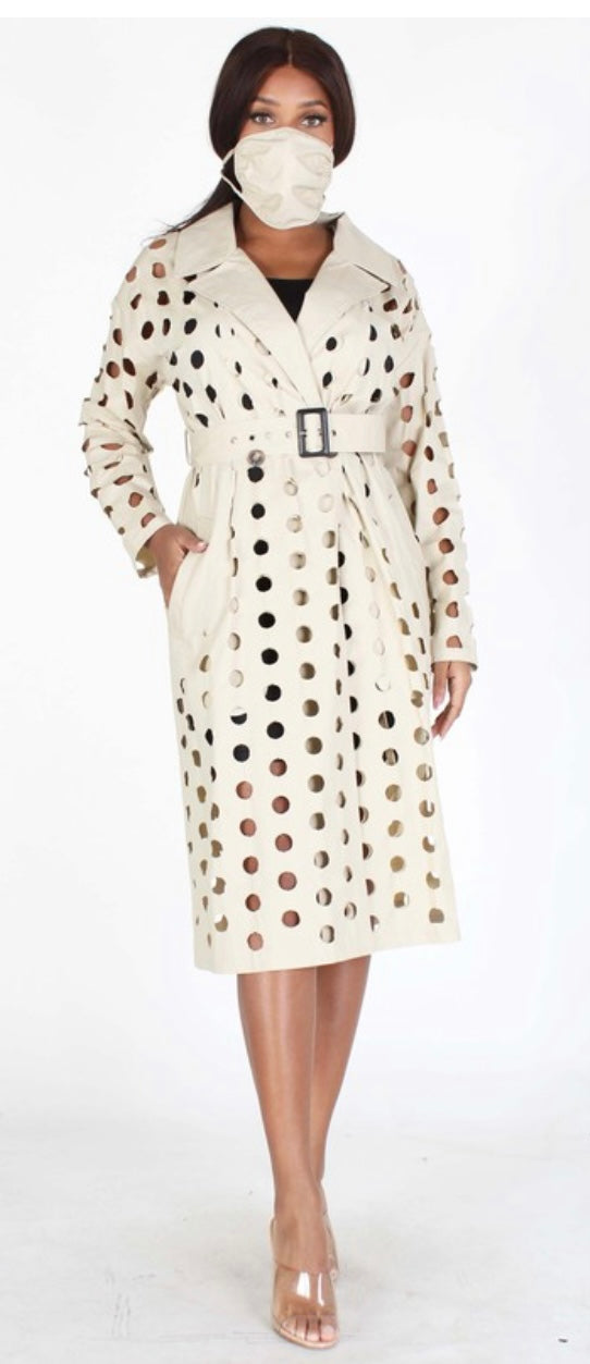 CRUSHING ON YOU PEEK A BOO TRENCH COAT