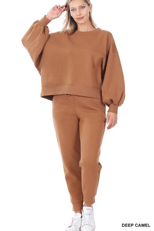 BAILEY BALLOON SLEEVE SWEATSHIRT & SWEATPANTS SET