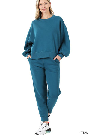 BAILEY BALLOON SLEEVE SWEATSHIRT & SWEATPANTS SET