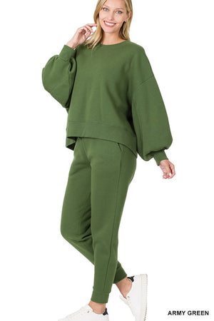 BAILEY BALLOON SLEEVE SWEATSHIRT & SWEATPANTS SET