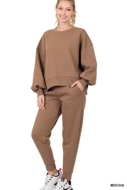 BAILEY BALLOON SLEEVE SWEATSHIRT & SWEATPANTS SET