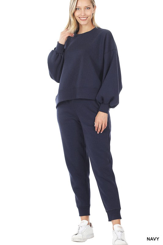 BAILEY BALLOON SLEEVE SWEATSHIRT & SWEATPANTS SET