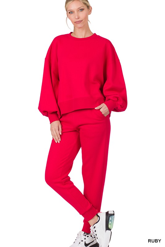 BAILEY BALLOON SLEEVE SWEATSHIRT & SWEATPANTS SET