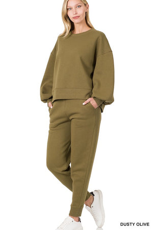 BAILEY BALLOON SLEEVE SWEATSHIRT & SWEATPANTS SET