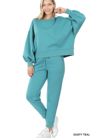 BAILEY BALLOON SLEEVE SWEATSHIRT & SWEATPANTS SET