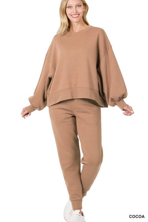 BAILEY BALLOON SLEEVE SWEATSHIRT & SWEATPANTS SET