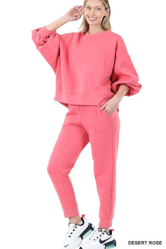 BAILEY BALLOON SLEEVE SWEATSHIRT & SWEATPANTS SET