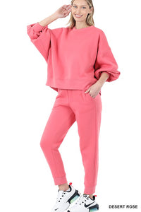 BAILEY BALLOON SLEEVE SWEATSHIRT & SWEATPANTS SET