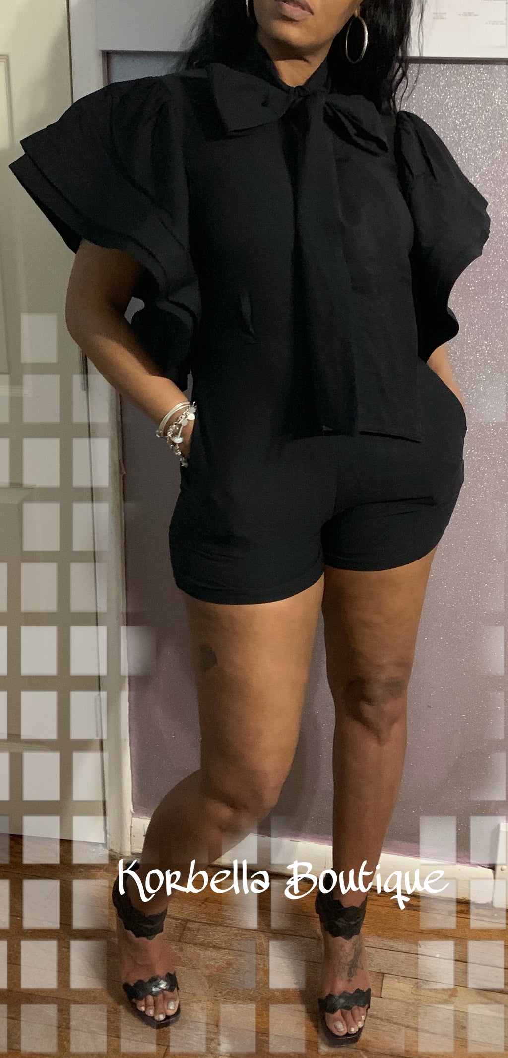 SOPHISTICATED LADY ROMPER BLACK