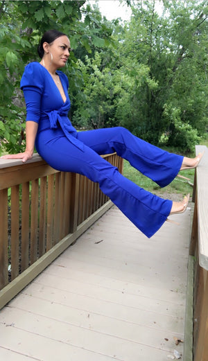 Blue on sale formal jumpsuit