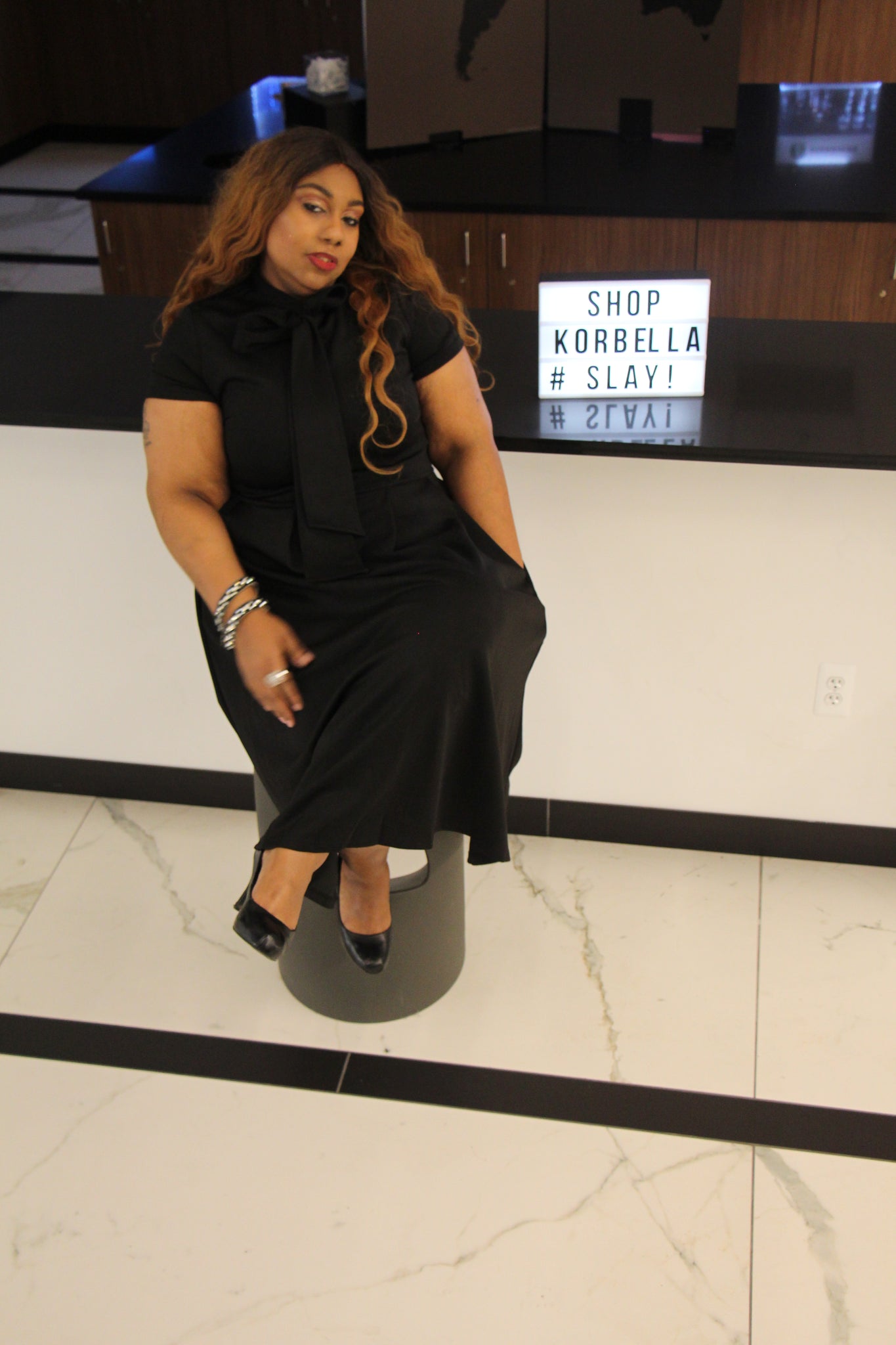 BOSS IT UP CURVY BLACK DRESS