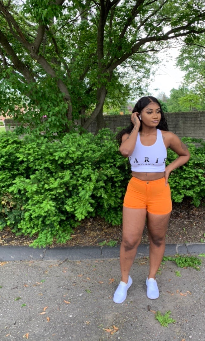 CANDY COATED SHORTS (ORANGE)