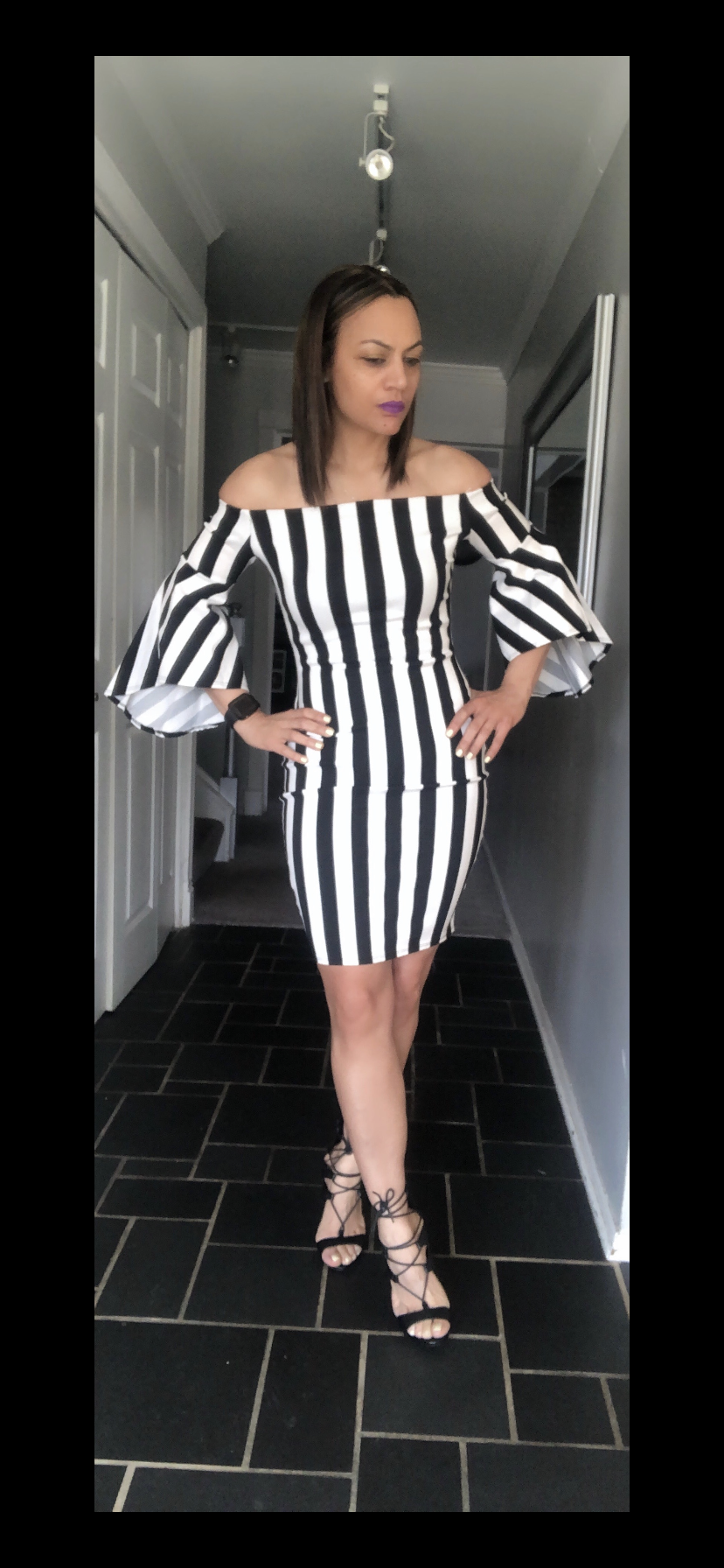 JALISSA STRIPED MIDI DRESS