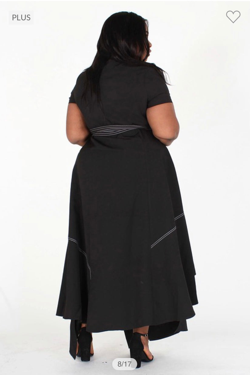 SAVANNAH ASYMMETRIC DRESS (BLACK)