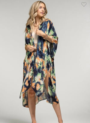 WATERCOLOR TIE DYE KIMONO