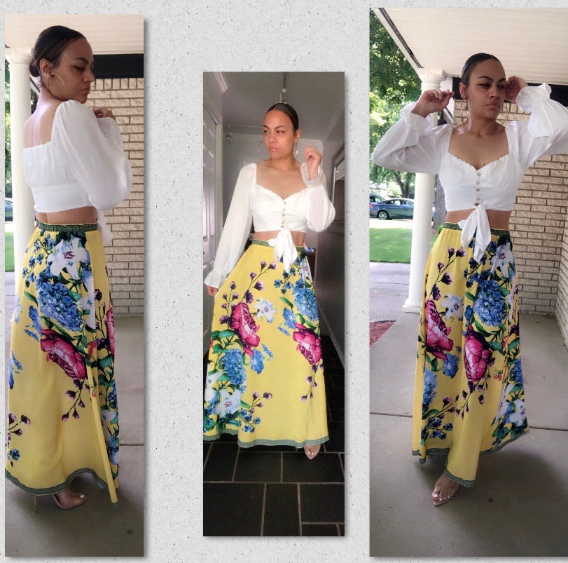 ISLAND GIRL MAXI SKIRT (YELLOW)