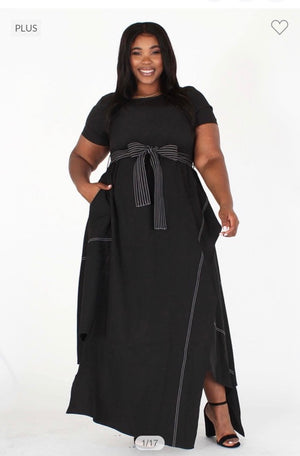 SAVANNAH ASYMMETRIC DRESS (BLACK)