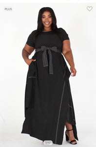 SAVANNAH ASYMMETRIC DRESS (BLACK)