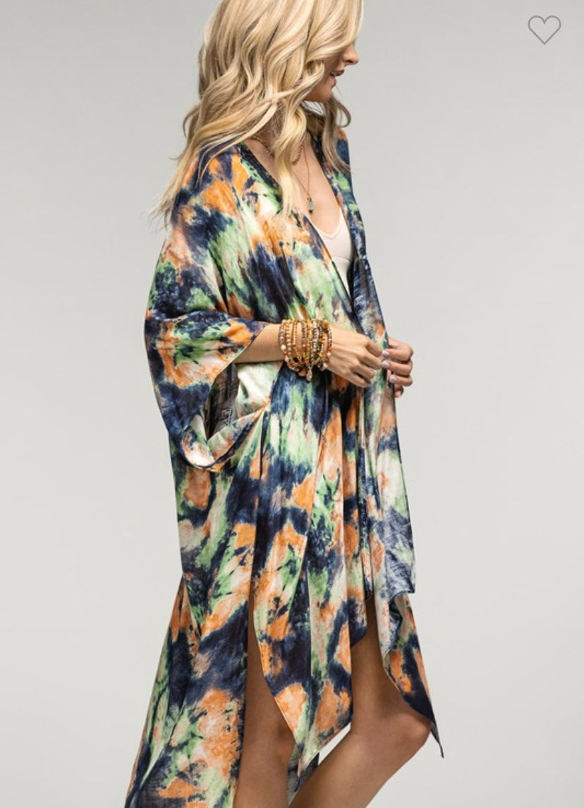 WATERCOLOR TIE DYE KIMONO